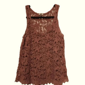 ECOTE purple crochet knit flowy sleeveless boho top Size XS
